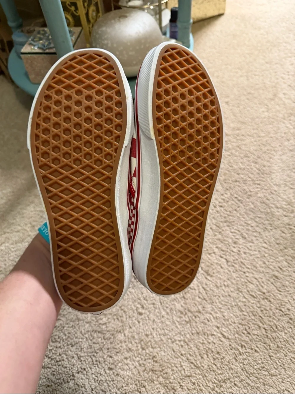 Vans checkerboard Classic Slip-On sneakers Sneakers Red White Mens 5.5 women’s 7